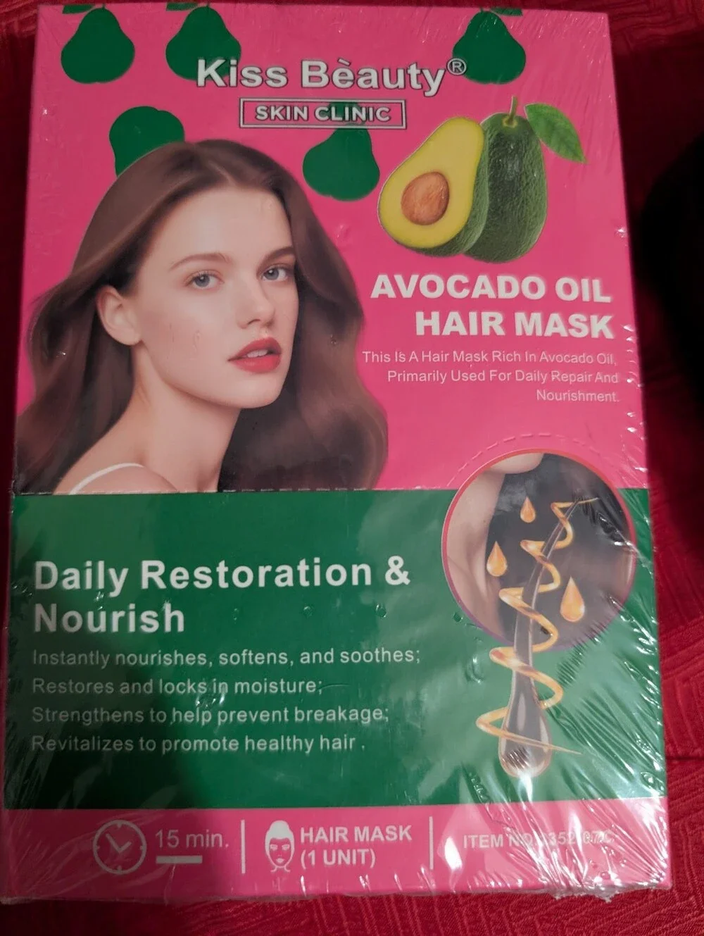 Avocado Oil Hair Mask - Pink/Green
